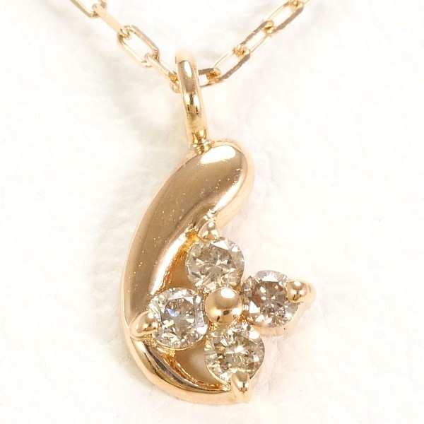 エステール K10PG ネックレス ダイヤ 総重量約0.4g 約39cm 中古 美品 送料無料☆0315_画像1