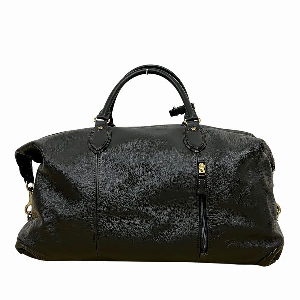 アクアスキュータム レザー ブラック バッグ ボストンバッグ ユニセックス 美品☆0302_画像2