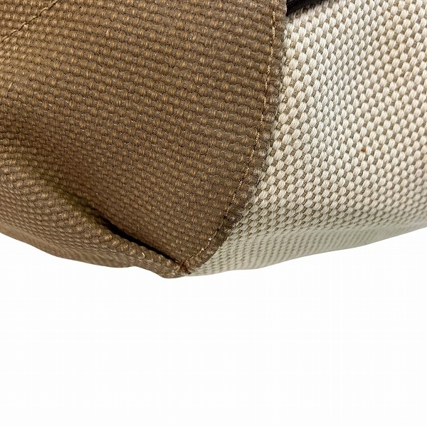  Furla бежевый парусина × кожаная сумка большая сумка женский прекрасный товар *0341