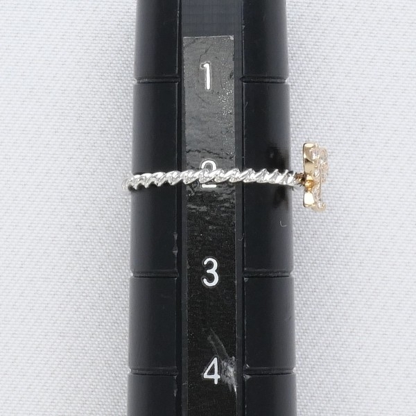 K18WGPG リング 指輪 2号 ダイヤ 0.11 総重量約1.0g 中古 美品 送料無料☆0202_画像5