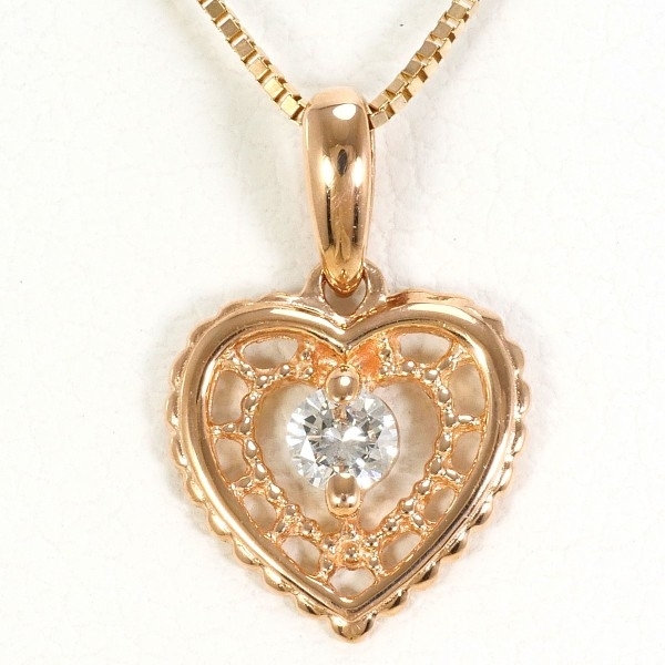 K10PG ネックレス ダイヤ 0.06 総重量約1.2g 約41cm 中古 美品 送料無料☆0315_画像1