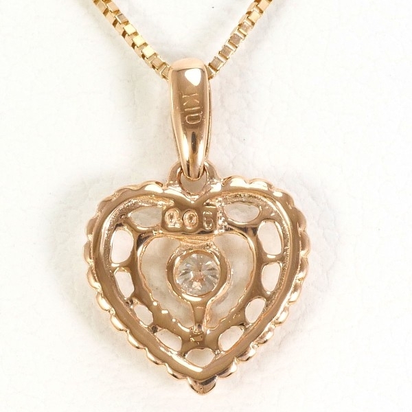 K10PG ネックレス ダイヤ 0.06 総重量約1.2g 約41cm 中古 美品 送料無料☆0315_画像4