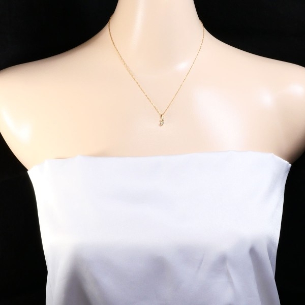 K18PG ネックレス ダイヤ 0.08 総重量約1.2g 約40cm 中古 美品 送料無料☆0338_画像3