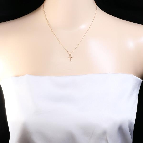 エステール K10PG ネックレス ダイヤ 0.03 総重量約1.2g 約40cm 中古 美品 送料無料☆0315_画像3