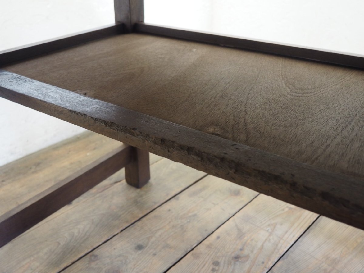 タ荷S0259◆天板W152,5cm×D71,3cm◆収納付き◆しっかりとした古い木製テーブル◆机 デスク 作業台 展示台 レトロ ヴィンテージU(ヤE)松_画像5