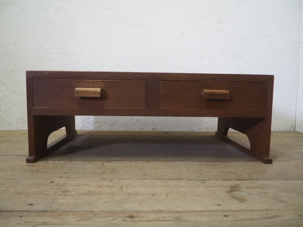 タP0551◆天板W91cm×D59,5cm◆アンティーク◆可愛い木製取っ手の古い木製文机◆座卓 ちゃぶ台 展示台 引き出し ローテーブル レトロL笹4_画像9