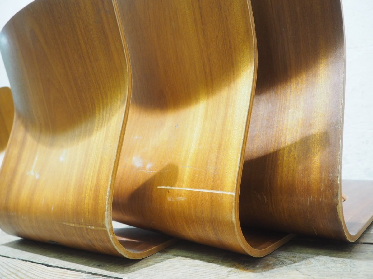 taW1936*①5 ножек комплект * Tendo Mokko * ретро старый искривление . дерево. сиденье "zaisu" *i slow che apply дерево мир современный . сиденье .. павильон мир . Vintage J.4