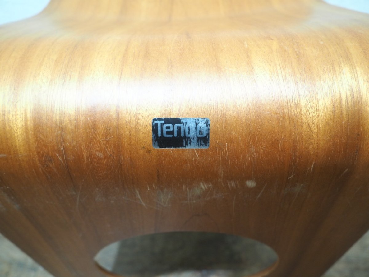 taW1936*①5 ножек комплект * Tendo Mokko * ретро старый искривление . дерево. сиденье "zaisu" *i slow che apply дерево мир современный . сиденье .. павильон мир . Vintage J.4