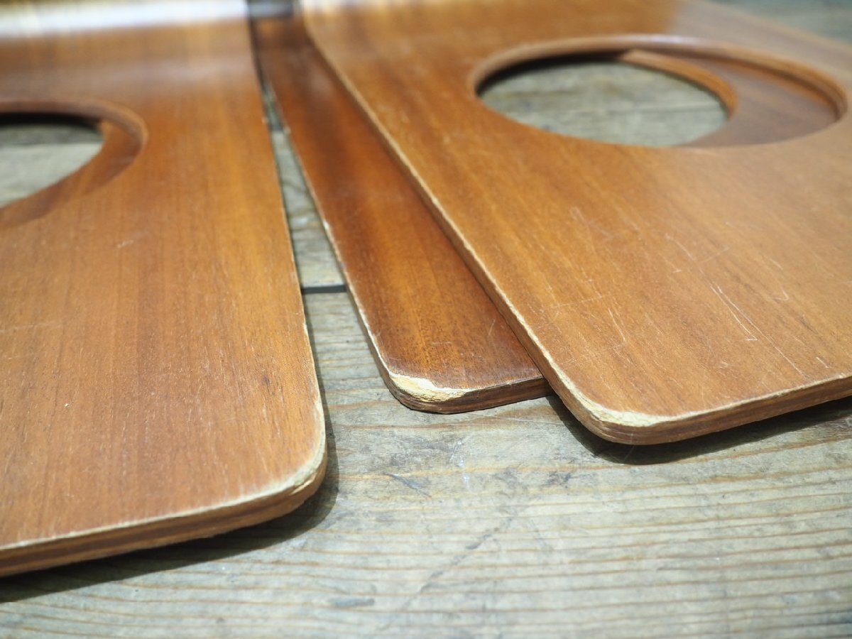 taW1936*①5 ножек комплект * Tendo Mokko * ретро старый искривление . дерево. сиденье "zaisu" *i slow che apply дерево мир современный . сиденье .. павильон мир . Vintage J.4