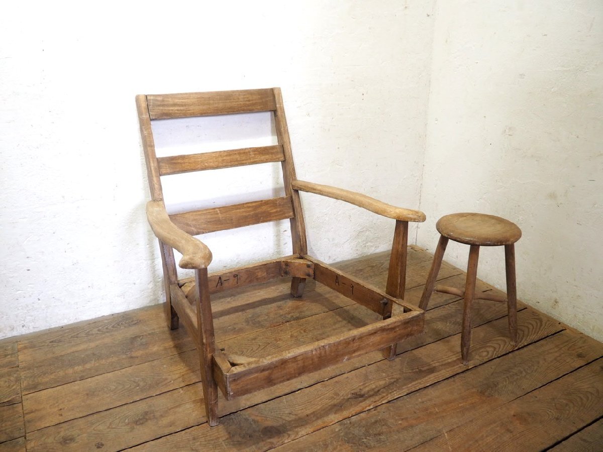 taU0084*④ Vintage * ретро старый из дерева стул. только рама * стул стул диван переделка DIY Cafe living интерьер Q двор 
