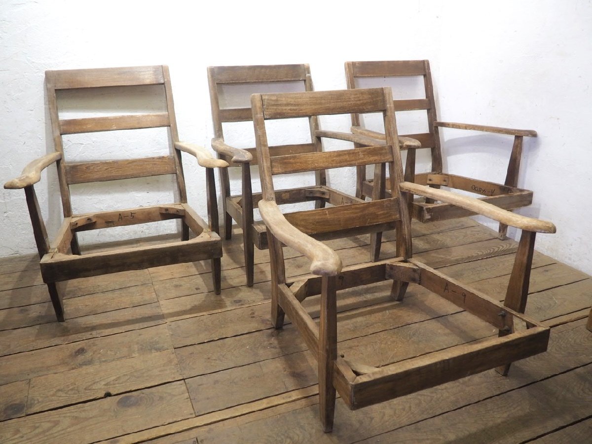 taU0084*④ Vintage * ретро старый из дерева стул. только рама * стул стул диван переделка DIY Cafe living интерьер Q двор 