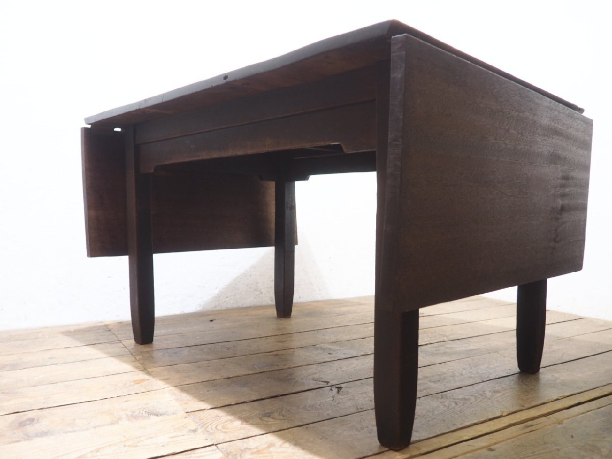 タ荷X1408◆天板W118~201,5cm×D91cm◆ヴィンテージ◆レトロな古い木製バタフライテーブル◆机 デスク 展示台 アンティークU(ヤD)松_画像7