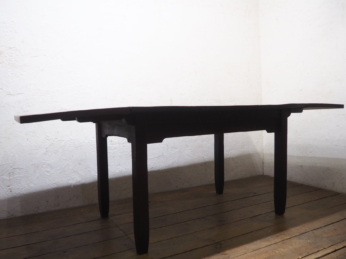 タ荷X1408◆天板W118~201,5cm×D91cm◆ヴィンテージ◆レトロな古い木製バタフライテーブル◆机 デスク 展示台 アンティークU(ヤD)松_画像10