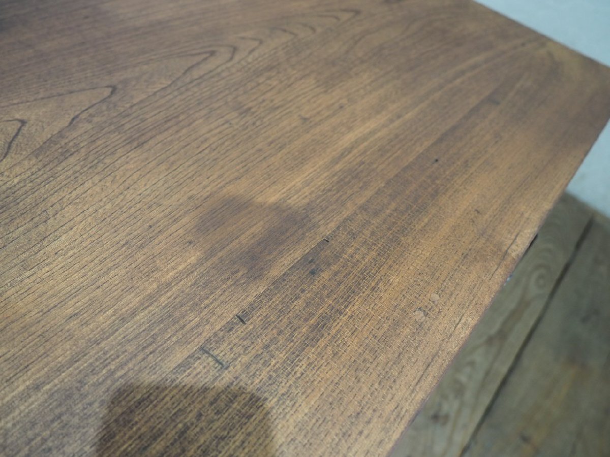 タ荷W1955◆天板W86,5cm×D62cm◆ビンテージ◆ナラ材の古い木製テーブル◆平机 展示台 学習机 勉強机 作業台 デスク カフェ レトロO(ヤC)松_画像4