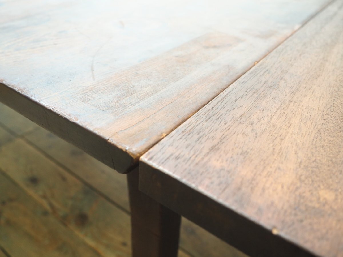 タ荷X1408◆天板W118~201,5cm×D91cm◆ヴィンテージ◆レトロな古い木製バタフライテーブル◆机 デスク 展示台 アンティークU(ヤD)松_画像3