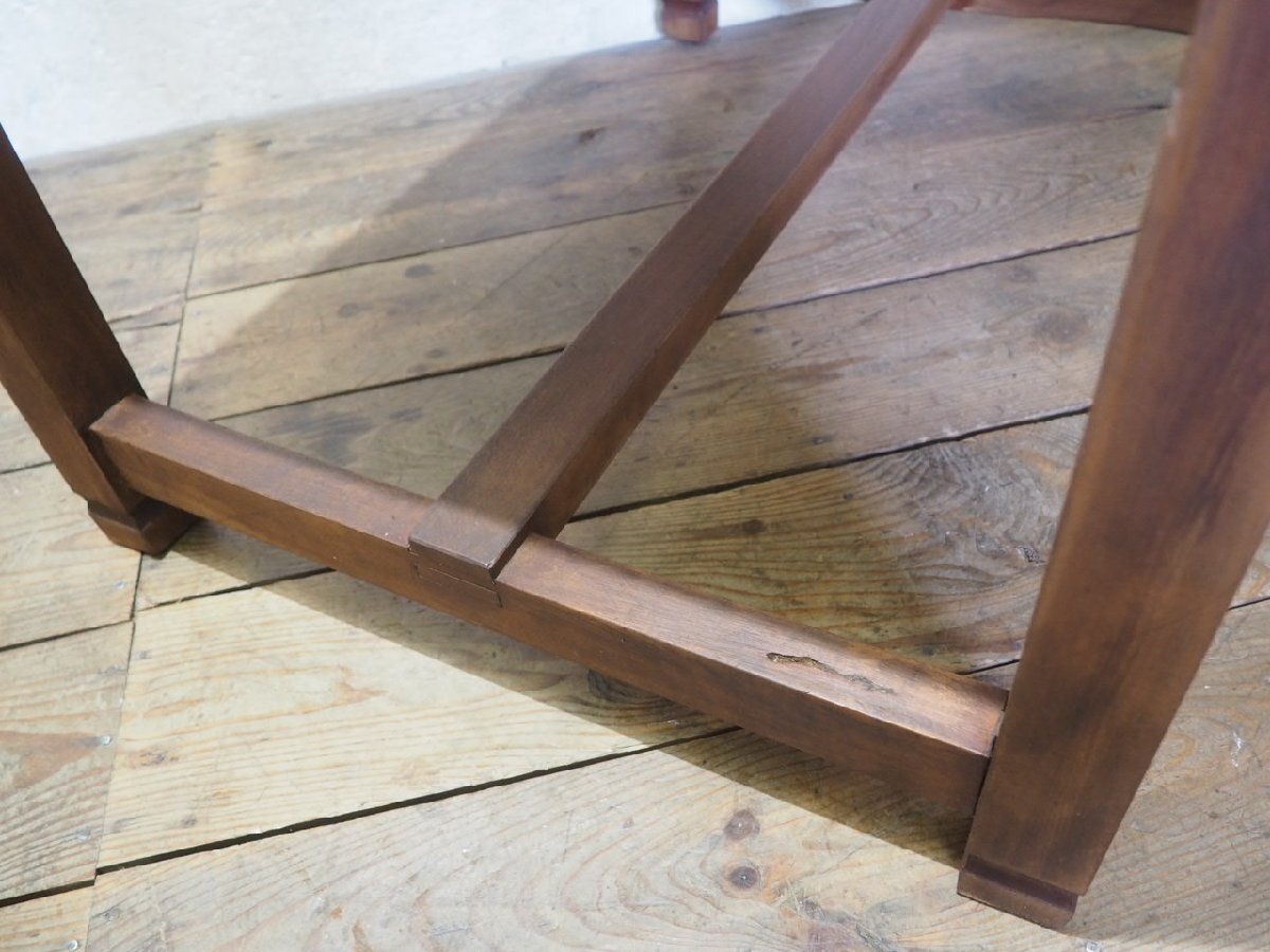 タ荷W1955◆天板W86,5cm×D62cm◆ビンテージ◆ナラ材の古い木製テーブル◆平机 展示台 学習机 勉強机 作業台 デスク カフェ レトロO(ヤC)松_画像7