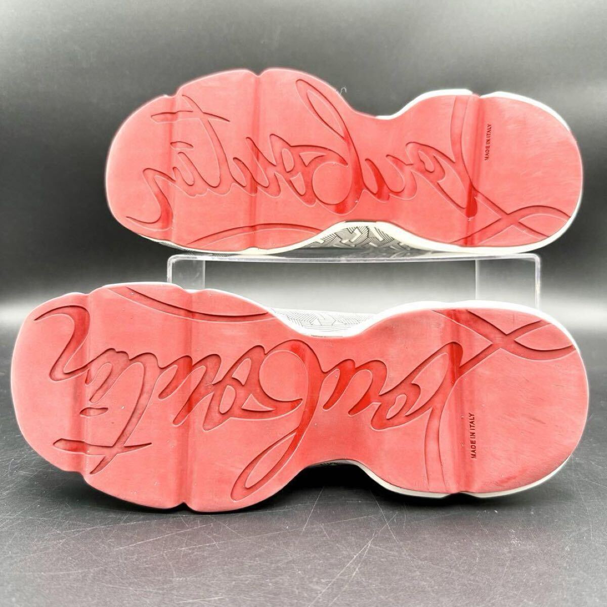 1円 【美品】 Christian Louboutin クリスチャンルブタン スペースラン ネオプレーン CLロゴ柄 メンズ スニーカー シューズ 靴 26.5cm相當