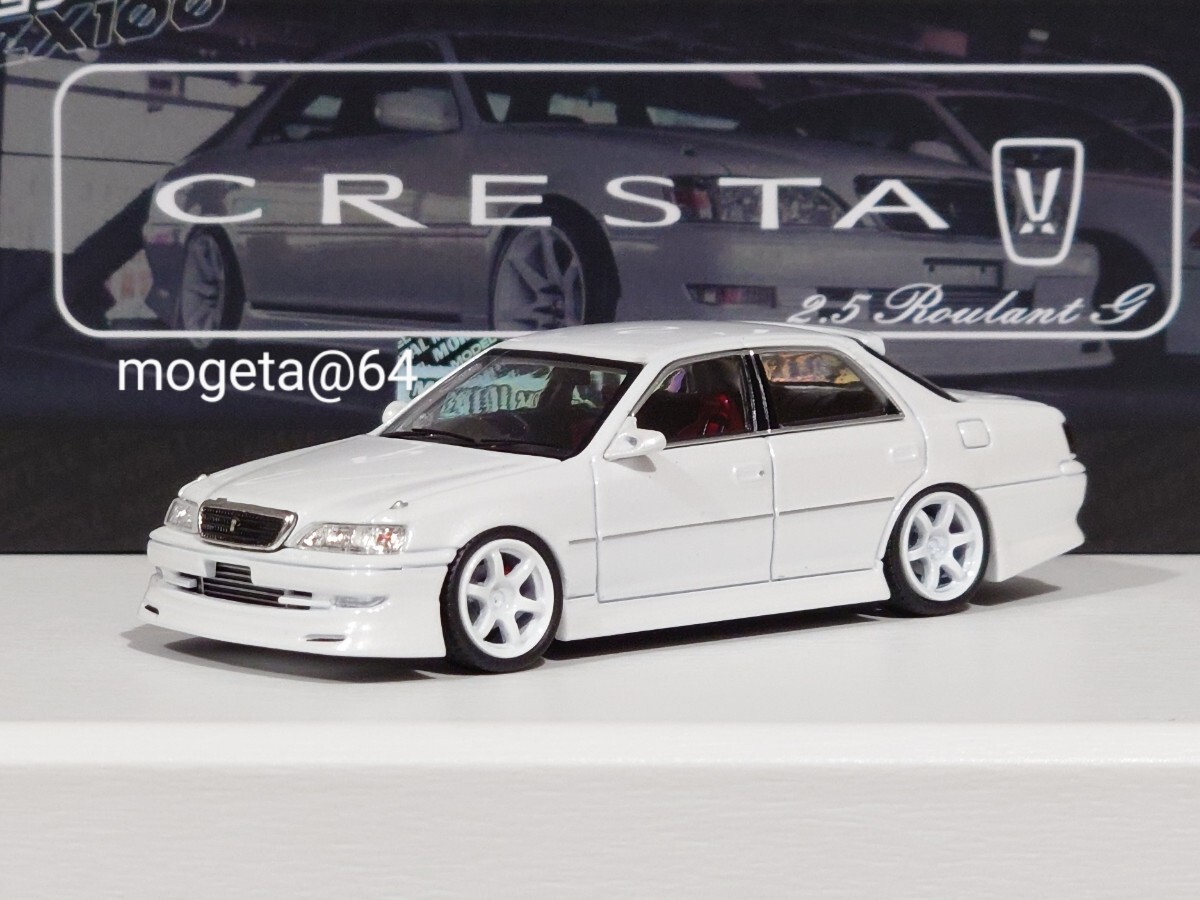 【999台限定】MORTAL 1/64 TOYOTA CRESTA JZX100 クレスタ ルラーンG カスタム【ホワイト】_画像1