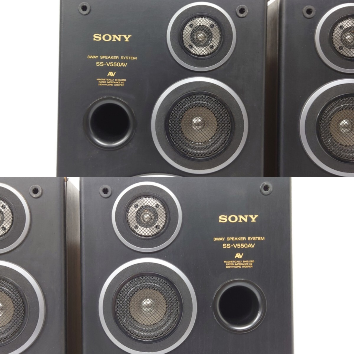 【K1133】 SONY 3WAY SPEAKER SYSTEM SS-V550AV 3ウェイ ソニー スピーカー システム ペア 音響機器 音出しOK_画像3