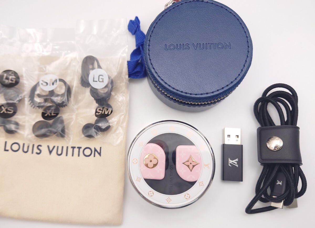 【SR-943】 美品 LOUIS VUITTON QAB150 ルイ ヴィトン ホライゾン ワイヤレス イヤホン ピンク系 モノグラム 動作OK_画像1