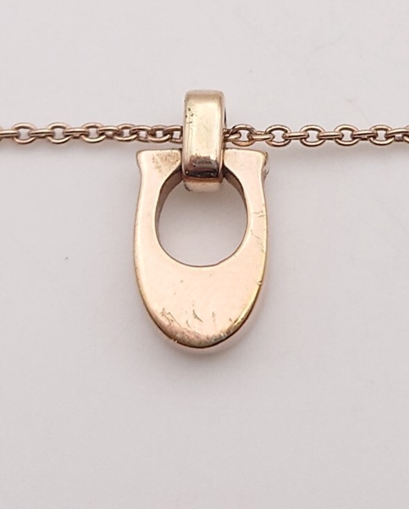 【N575】 COACH ネックレス コーチ シグネチャー Cロゴ Cマーク ラインストーン ピンクゴールド系 ブランド アクセサリー_画像3