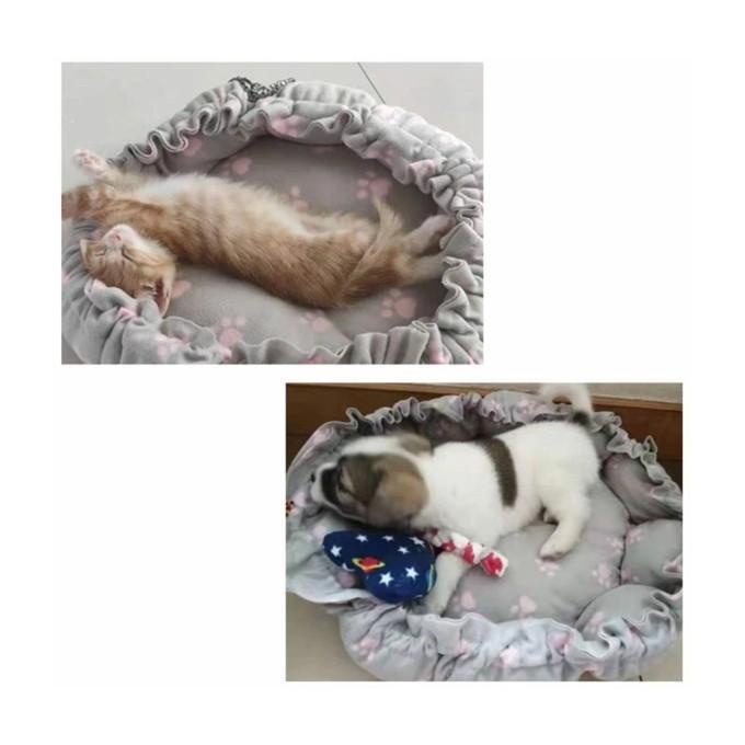 ペットベッド Mサイズ ベージュ 猫 犬 マット 小型犬 子犬 子猫_画像4