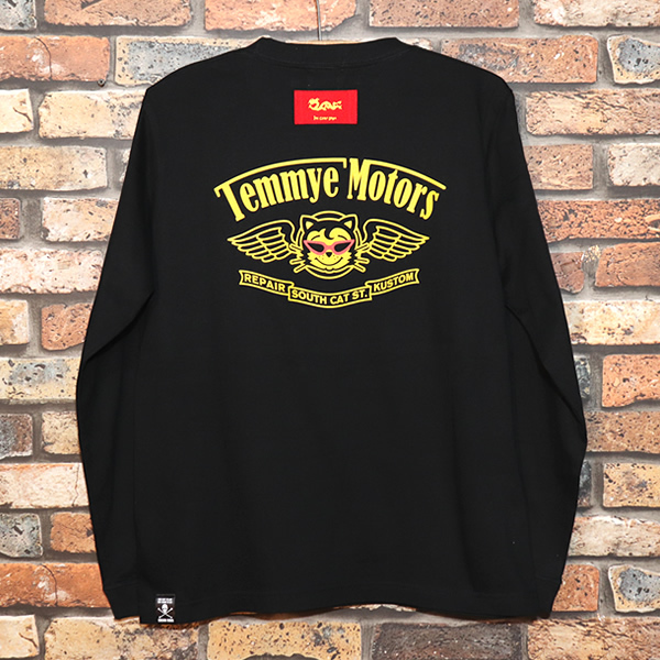 【S】TEMMYE　ティミー　長袖Tシャツ　ロンT　by CREAM SODA クリームソーダ KUSTOM-G L/S Tシャツ TE25T-04BLACK　バイカー　ホットロッド_画像8