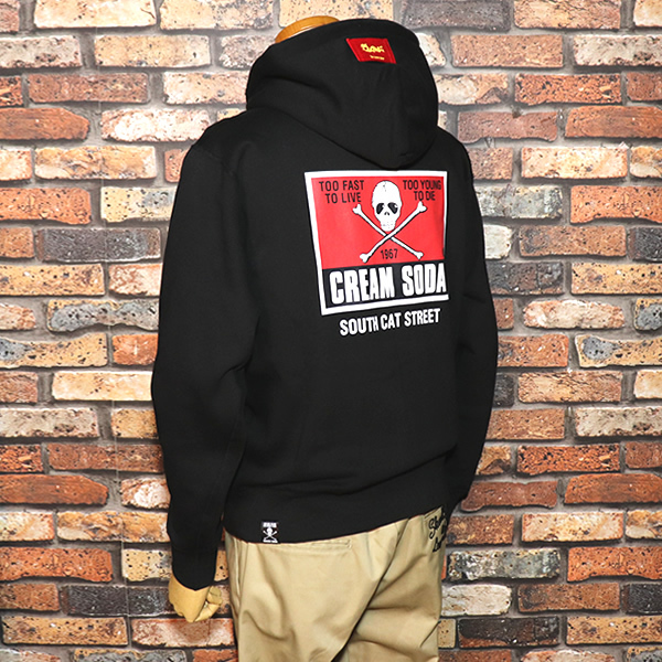 M/ CREAM SODA クリームソーダ カクドクロジップパーカー BLACK PD25SP-02BLACK ロカビリー ロックンロール　原宿キャットストリート_画像2