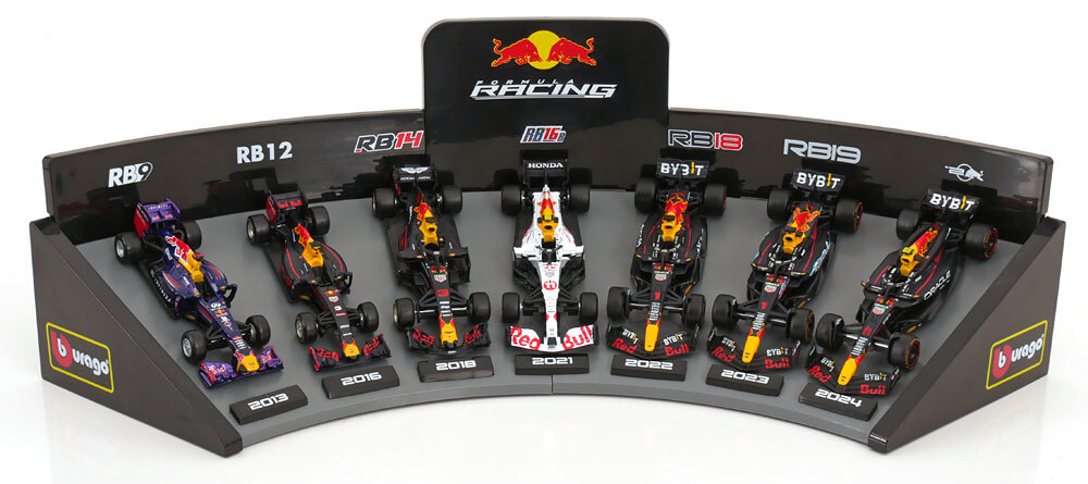 Burago 1/43 RED BULL F1 スペシャルセット マシン7台+展示台 レッドブル ヴェッテル ペレス フェススタッペン ミニカー_画像3