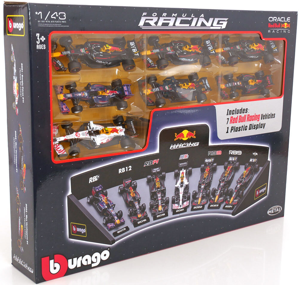 Burago 1/43 RED BULL F1 スペシャルセット マシン7台+展示台 レッドブル ヴェッテル ペレス フェススタッペン ミニカー_画像4
