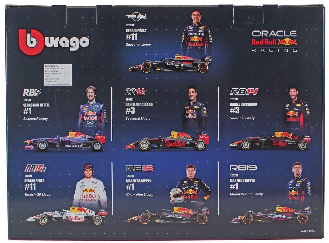 Burago 1/43 RED BULL F1 スペシャルセット マシン7台+展示台 レッドブル ヴェッテル ペレス フェススタッペン ミニカー_画像2