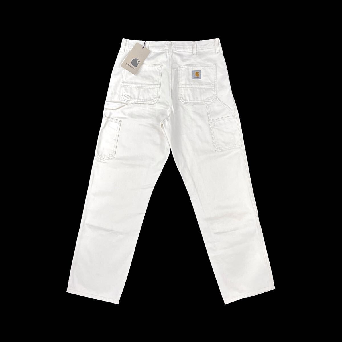 新品 carhartt wip カーハート DOUBLE KNEE PANT ワンポイント タグ ホワイトデニム ワイド ストレート ダブルニー ペインター パンツ W33_画像6