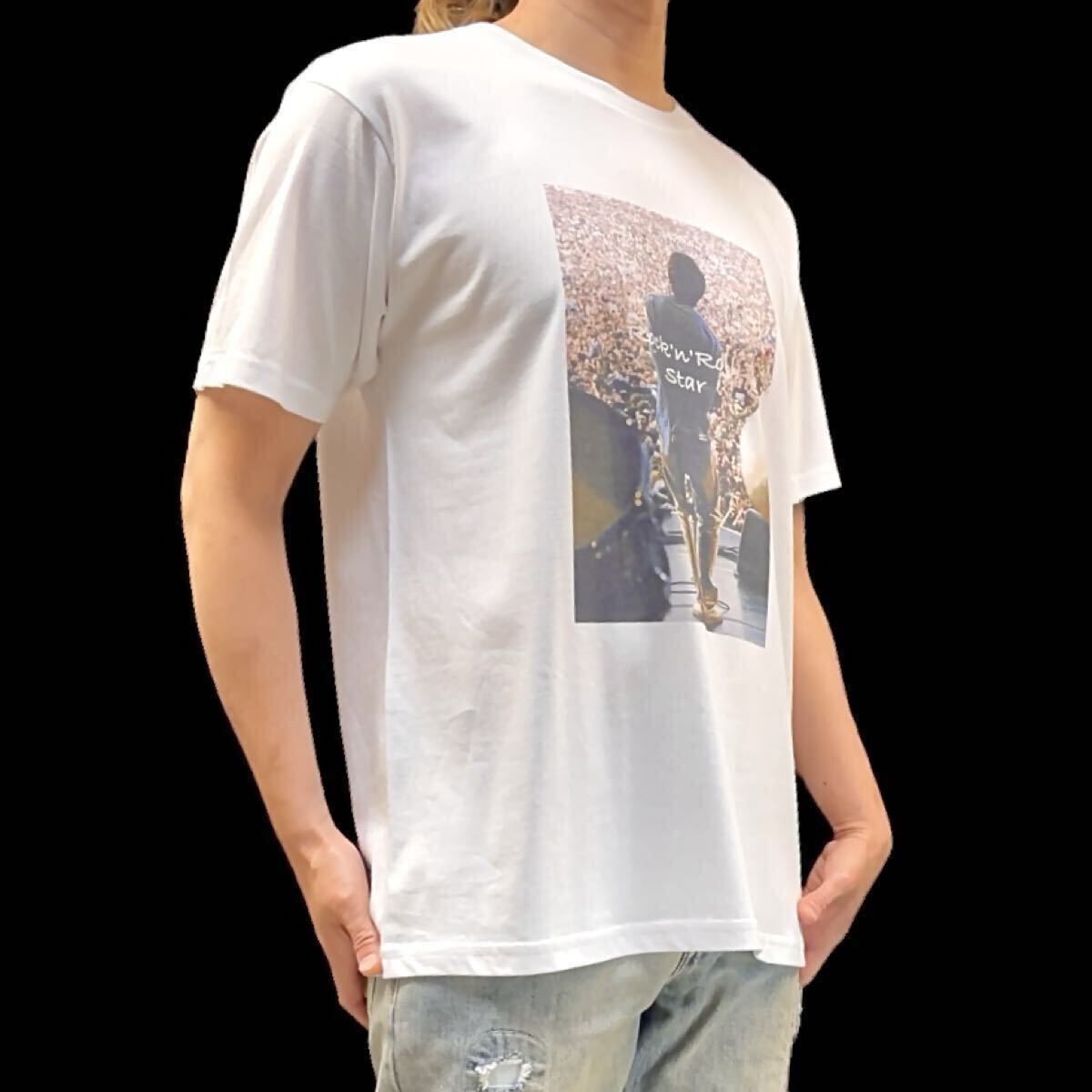 新品 oasis オアシス リアム ライブ ヴォーカル 90s UKロック ブリットポップ バンド ロックンロールスター Tシャツ ユニセックス Mサイズ_画像2