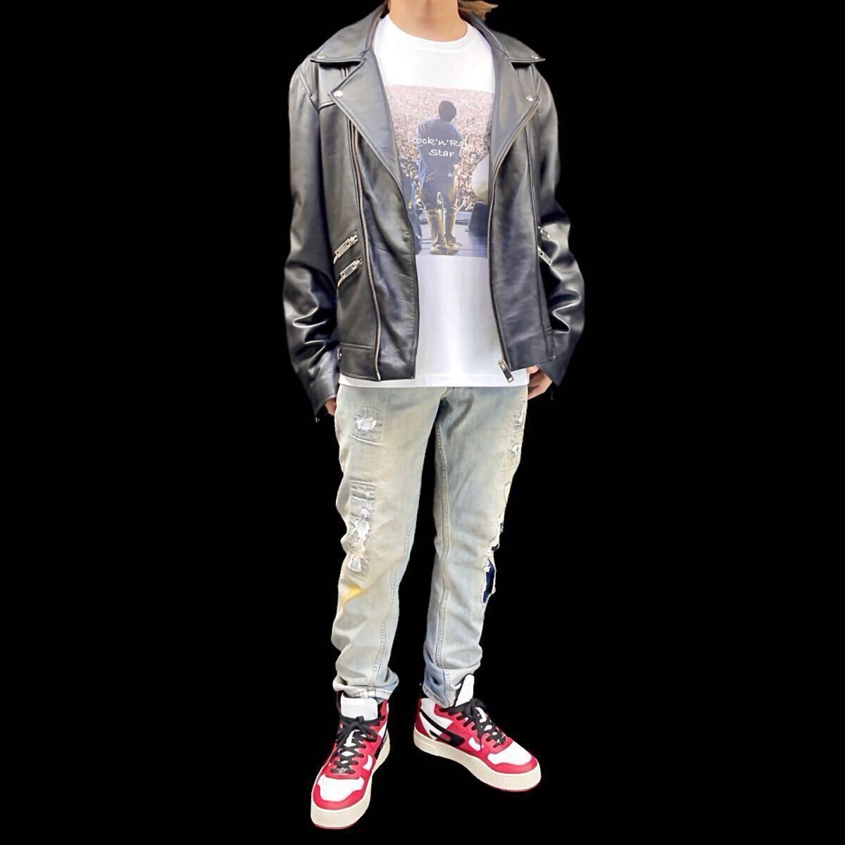 新品 oasis オアシス リアム ライブ ヴォーカル 90s UKロック ブリットポップ バンド ロックンロールスター Tシャツ ユニセックス Mサイズ_画像5