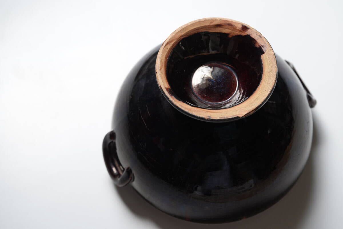 19世紀(jì) 古い Cul Noir キュノワール 蓋付スーピエール / 1800年代?フランス / アンティーク 古道具 民藝 民陶 スープ 鉢 