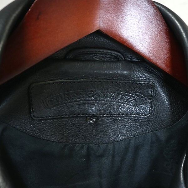 CHROME HEARTS 銀座店 クロムハーツ JJ DEAN ダブルライダース ジャケット メンズ size:S 黒 100729_画像7