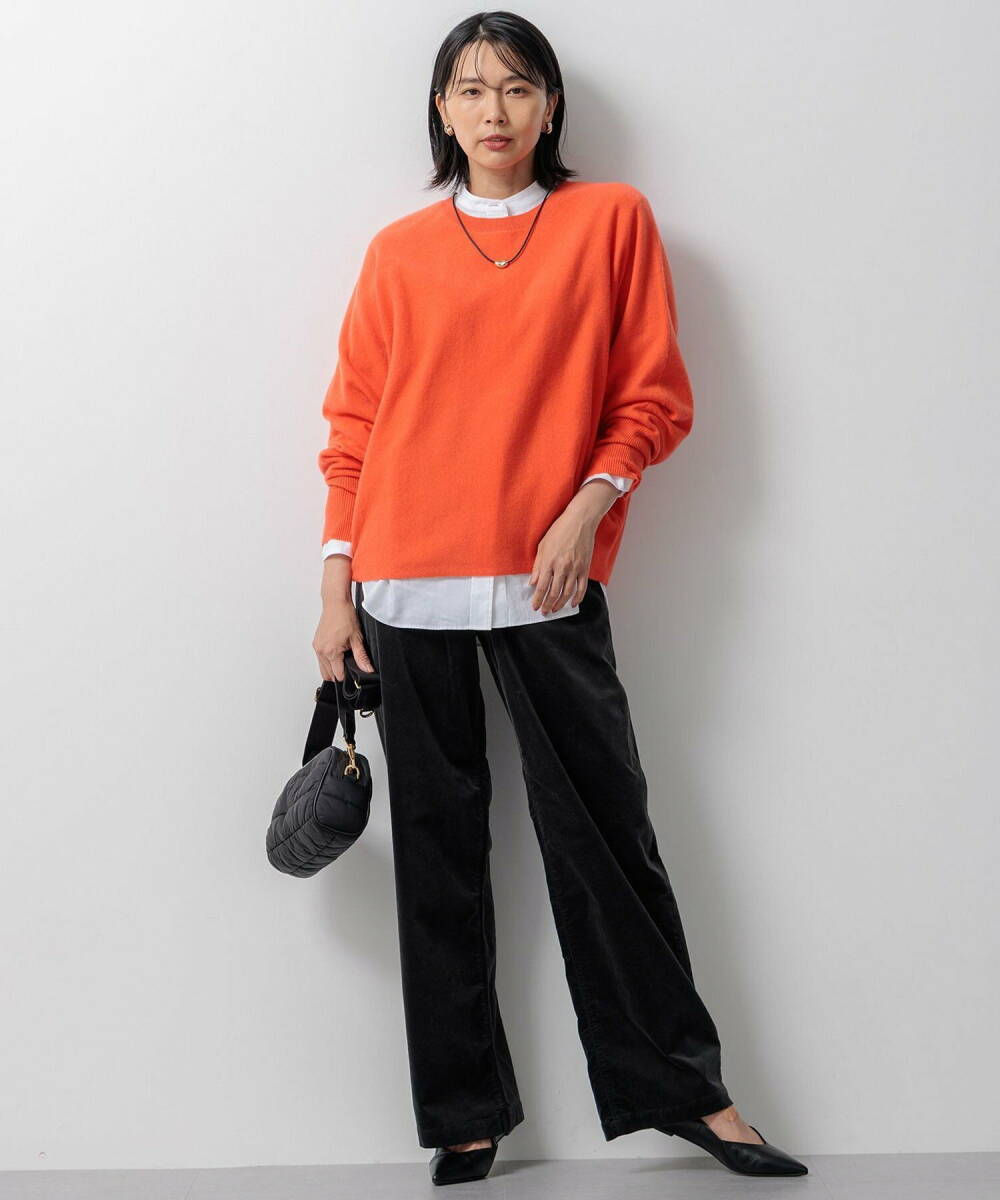 未使用■23区■大きいサイズ46■【洗える】23区DENIM ベルベットストレッチ ワイドパンツ■黒■定価2.4万_画像2