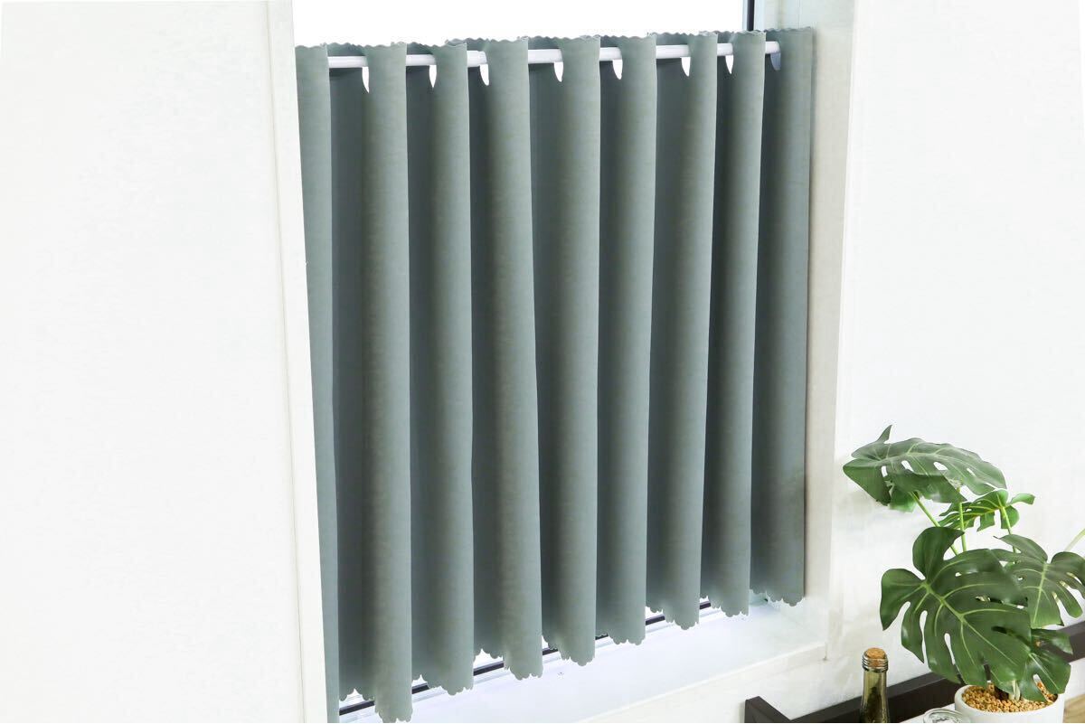 ★幅5サイズ・長さ20サイズから選べる★1級遮光防炎カフェカーテン(DGY)g_画像6