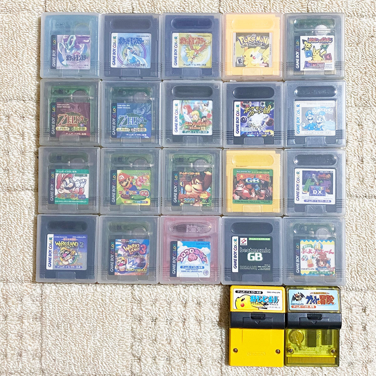 ★ゲームボーイ/ゲームボーイカラー 66本ダブり無し まとめて 端子清掃済み 動(dòng)作確認(rèn)済み★ケース付き ポケモン カービー ドラキュラ