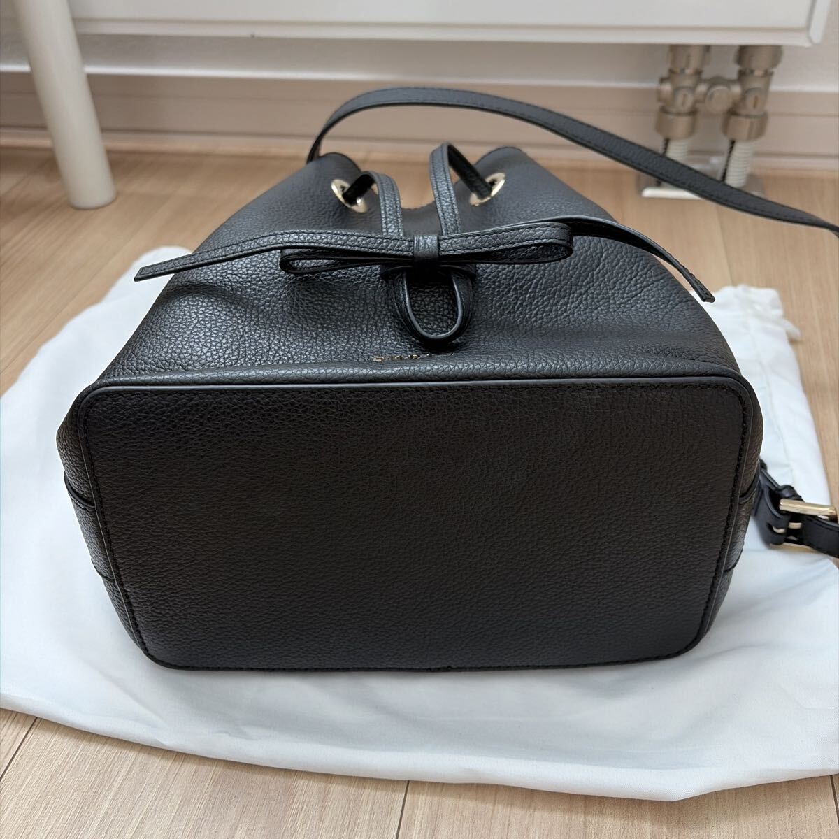 FURLA フルラ　コスタンザ 巾着型2Wayハンドバッグ レザー 黒_画像6