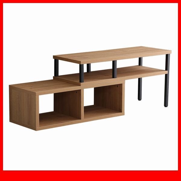 テレビ臺★ヴィンテージ伸縮テレビ臺/ロータイプ コンパクト W75～135伸縮 回転 コーナーにも/32インチ/シャビーナチュラル/特価/a1