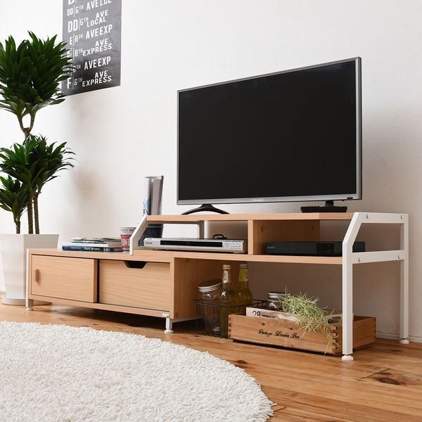 テレビ臺(tái)★伸縮テレビ臺(tái) テレビボード ロータイプ/伸縮 回転でコンパクト ワイド コーナー/北歐風(fēng)/木制 金屬制/黒 茶 白 ナチュラル/zz