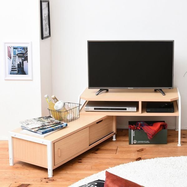 テレビ臺(tái)★伸縮テレビ臺(tái) テレビボード ロータイプ/伸縮 回転でコンパクト ワイド コーナー/北歐風(fēng)/木制 金屬制/黒 茶 白 ナチュラル/zz