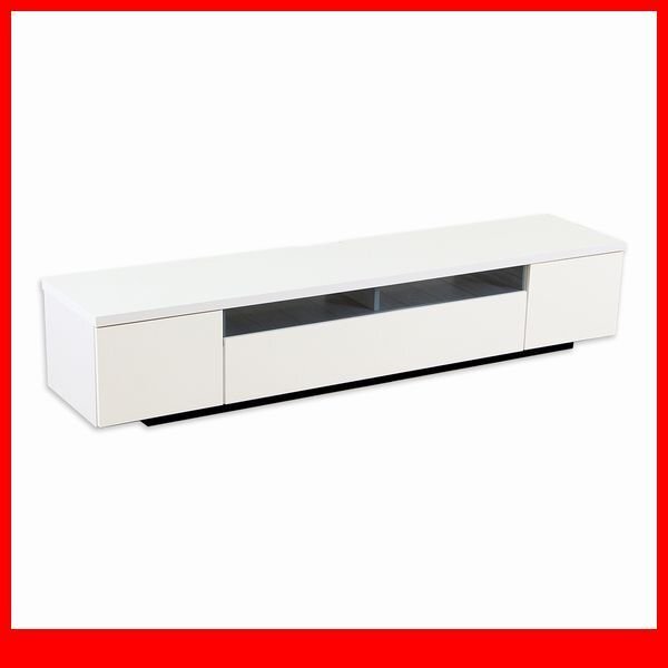 テレビ臺/シンプルでスタイリッシュなテレビ臺 テレビボード ローボード/70型 木制 幅180cm 日本制 完成品/ホワイト 鏡面/新品 激安/a1