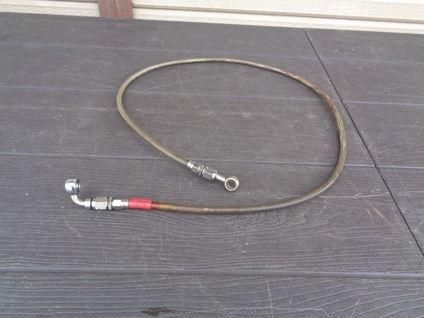 ★No.4861「倉庫整理大セール！PLOT製 ステンメッシュブレーキライン・7/16&3/8バンジョー付 ハーレーダビットソン」_画像1