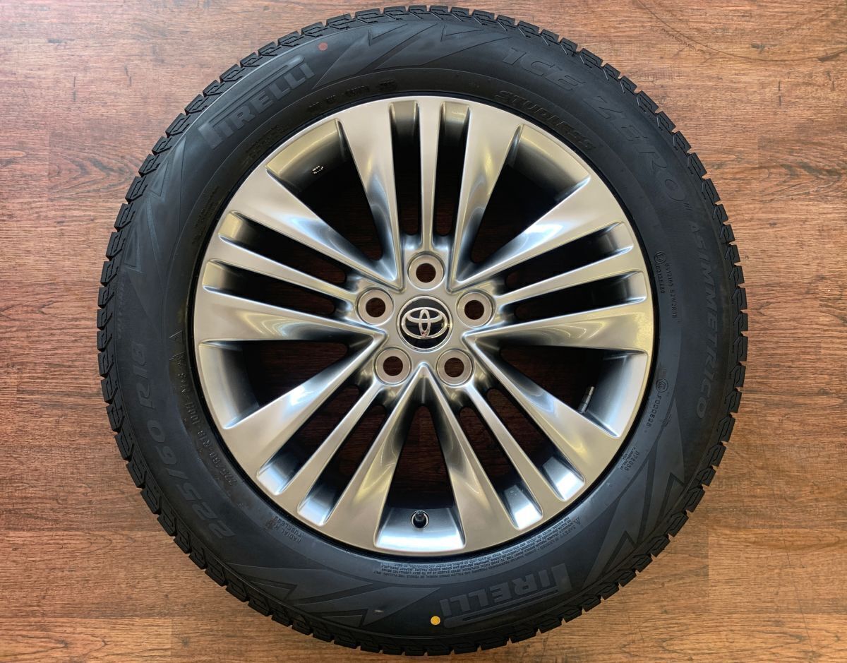 新品冬タイヤ付!! 現行 40系 アルファード ヴェルファイア 純正 18インチ 7J+40 120-5H●新品ピレリ 225/60-18 25年製★スタッドレス 即納_画像1