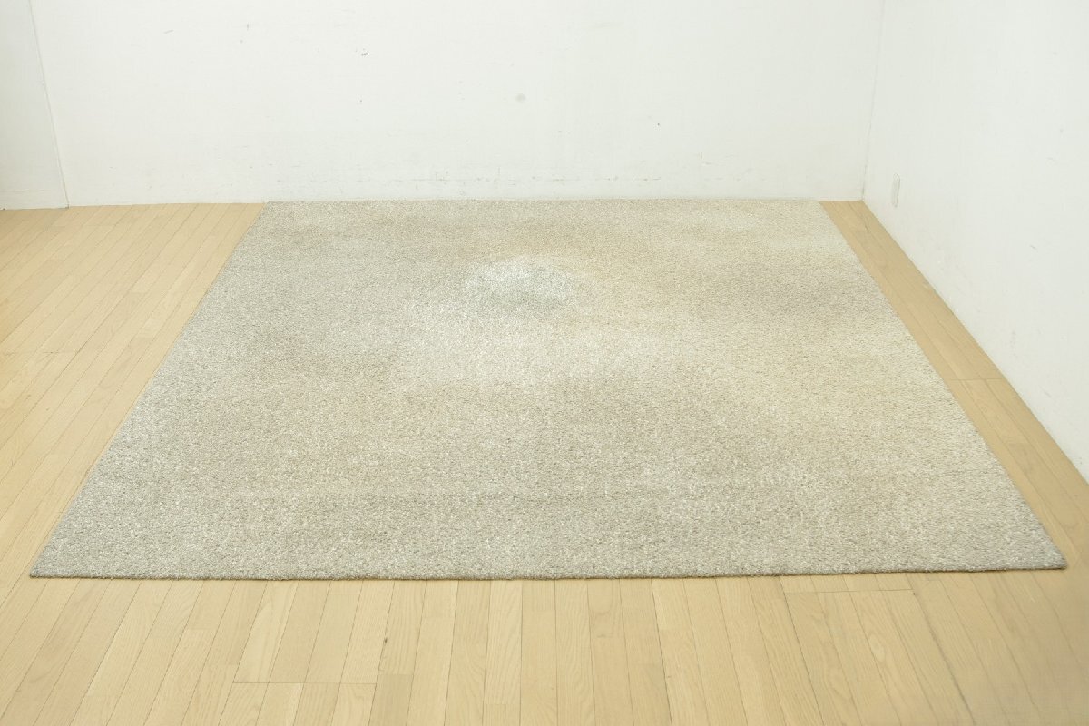 モデルルーム展示品 川島織物セルコン ラグ カーペット 絨毯 マット コーンスノー 280×250cm 毛70% 麻30% リビング シンプル モダン_画像2