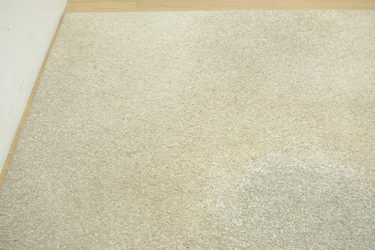 モデルルーム展示品 川島織物セルコン ラグ カーペット 絨毯 マット コーンスノー 280×250cm 毛70% 麻30% リビング シンプル モダン_画像4