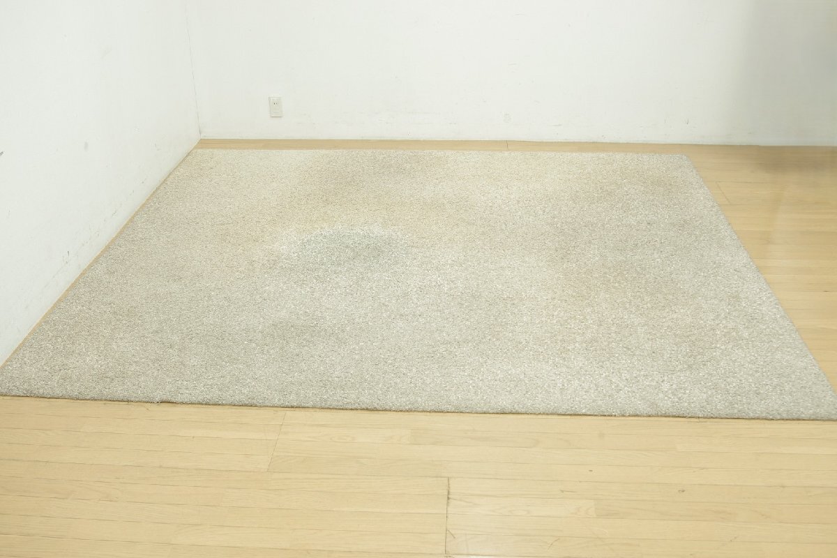 モデルルーム展示品 川島織物セルコン ラグ カーペット 絨毯 マット コーンスノー 280×250cm 毛70% 麻30% リビング シンプル モダン_画像3