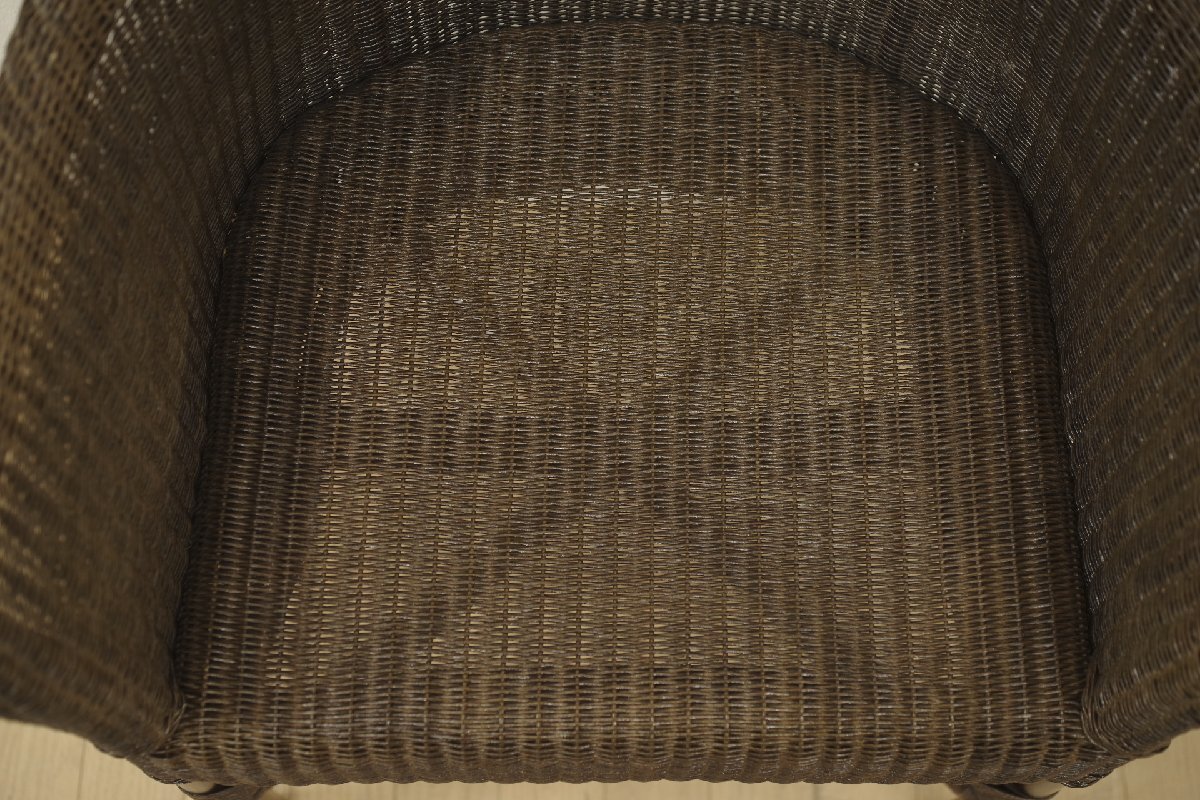 展示品 WISE・WISE ワイスワイス JAWA ジャワ ラタン アームチェア ブラウン エスニック アジアンテイスト ガーデンチェア シンプル (A)_画像4